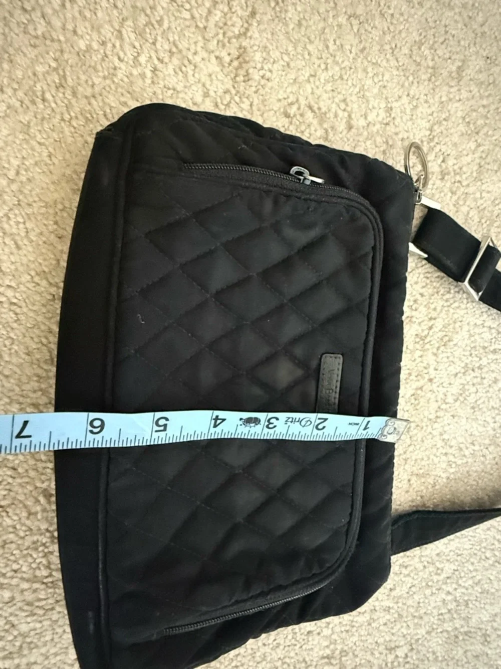 Vera Bradley Black Quilted Crossbody Bag w/ Floral Interior - Picture 12 of 12
